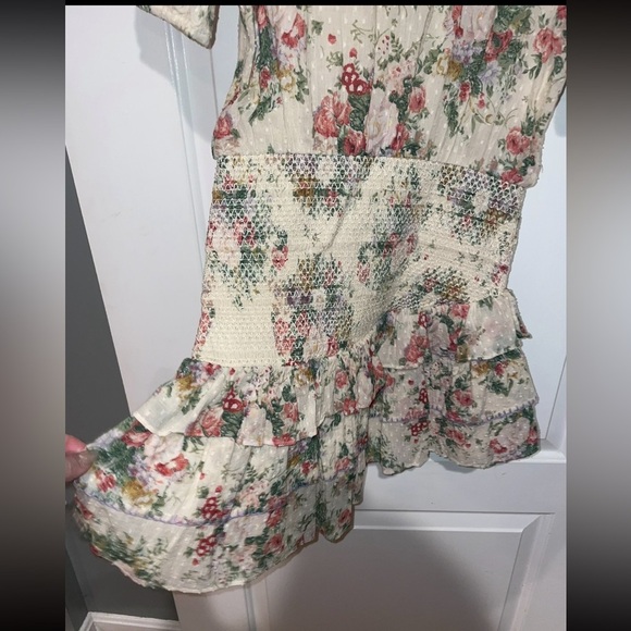 New! Love Shack Fancy Keelin Floral Lace Mini Dress in Shining Gemstone 🌺 Small - Picture 10 of 16